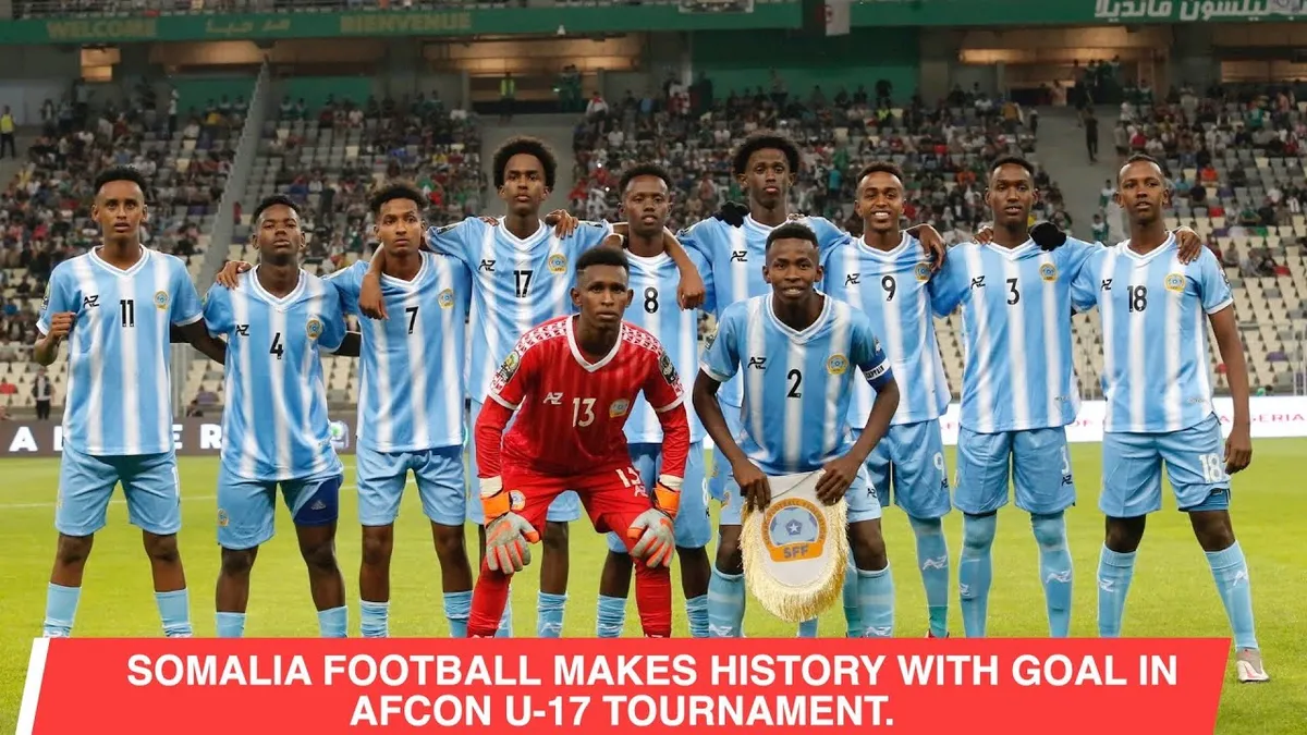 Young Somali football players training